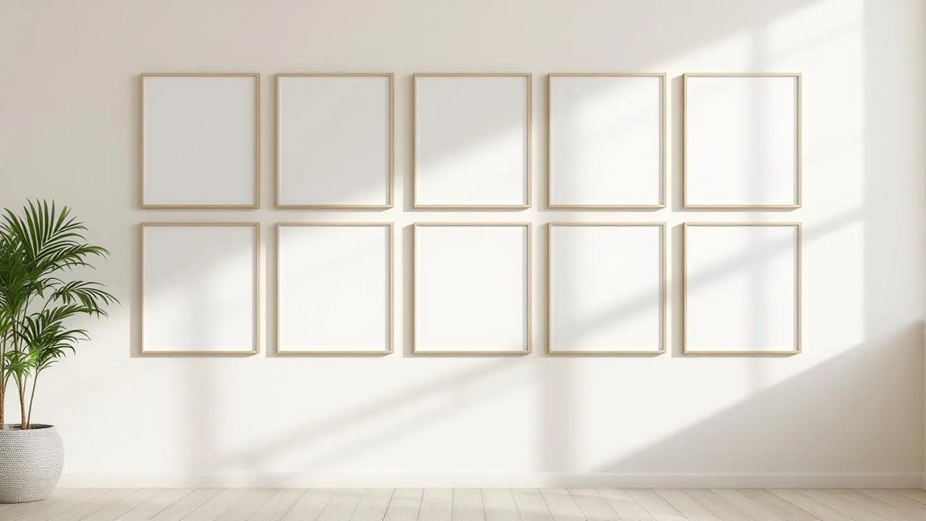 Frame Premium Interior Mockup — Silver Frame Portrait 4:5 — Perspective View — #01301 | MockupBulk