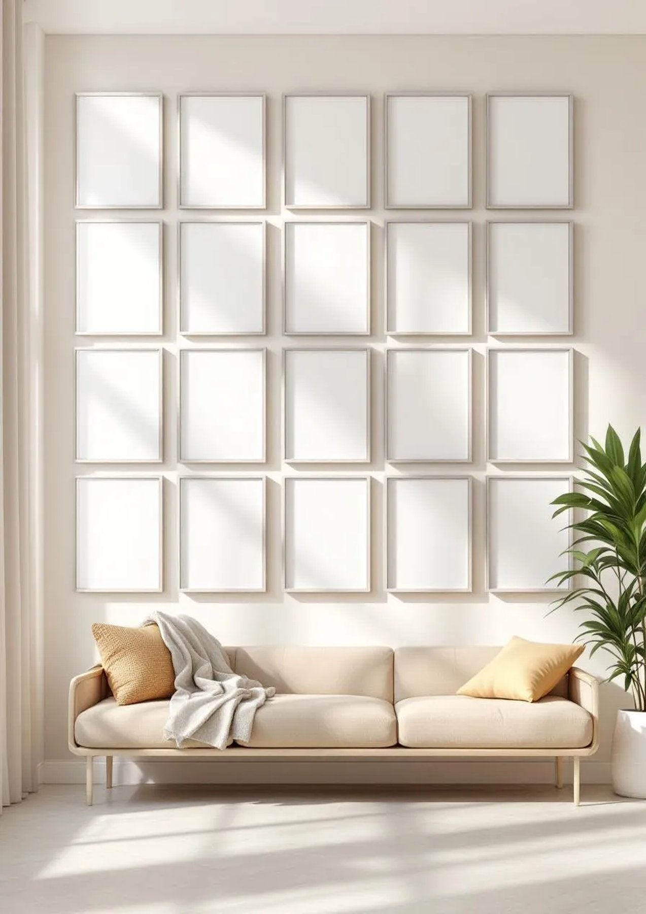 Frame Room Scene Mockup — Silver Frame Portrait 2:3 — Perspective View — #01302 | MockupBulk