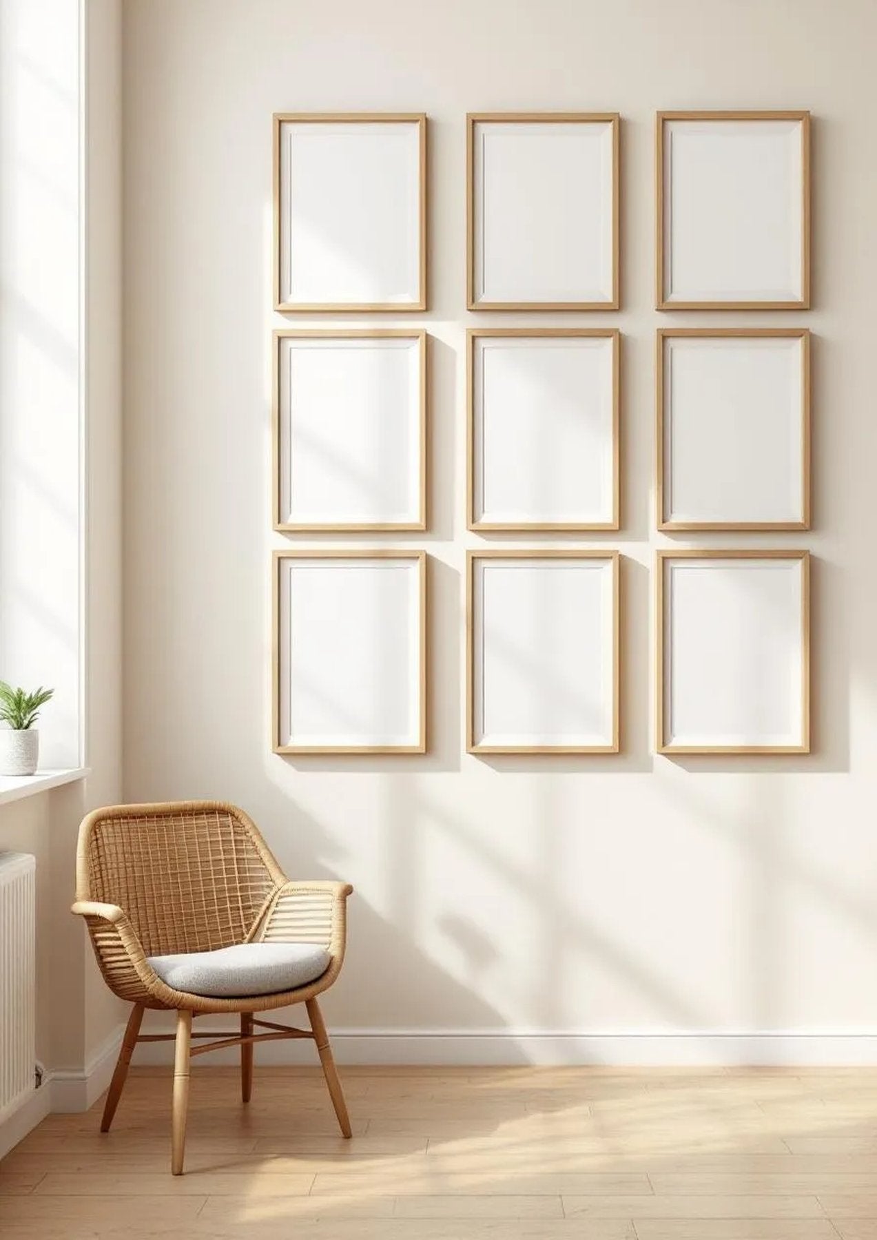 Frame Lifestyle Frame Mockup — Raw Pine Frame Portrait 2:3 — Perspective View — #01305 | MockupBulk