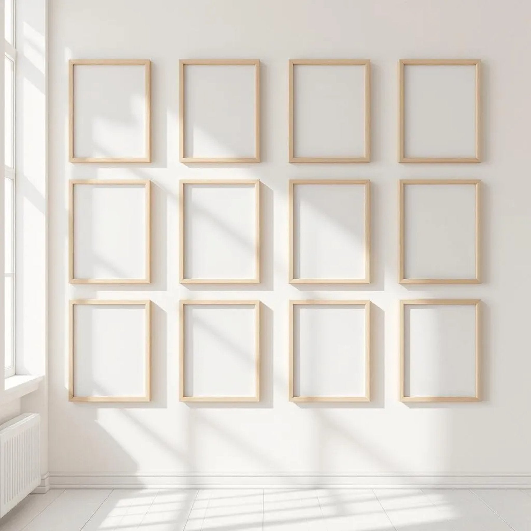 Frame Premium Interior Mockup — Plain Square Frame Square 1:1 — Perspective View — #01309 | MockupBulk