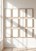 Frame Frame Display Mockup — Raw Pine Frame Portrait 2:3 — Perspective View — #01314 | MockupBulk