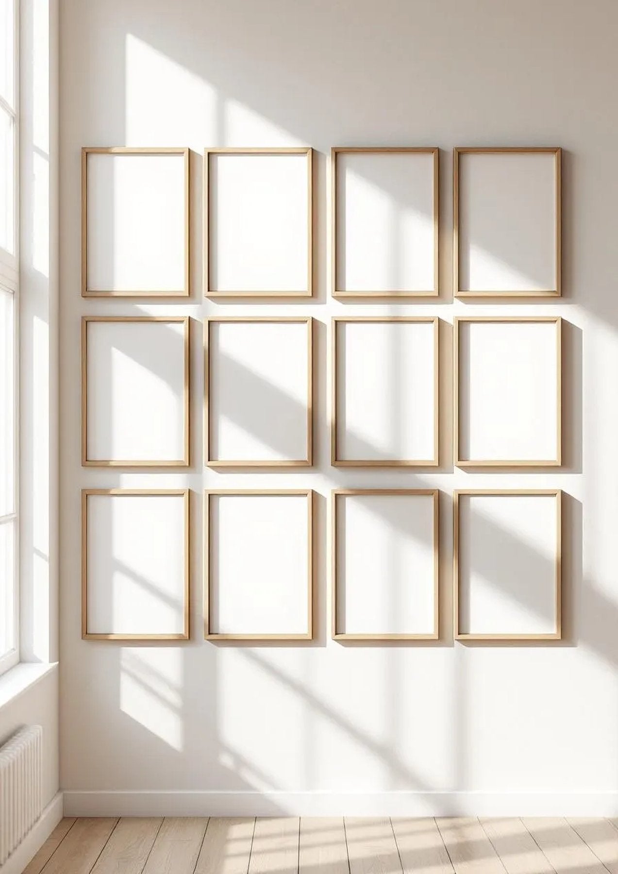 Frame Frame Display Mockup — Raw Pine Frame Portrait 2:3 — Perspective View — #01314 | MockupBulk