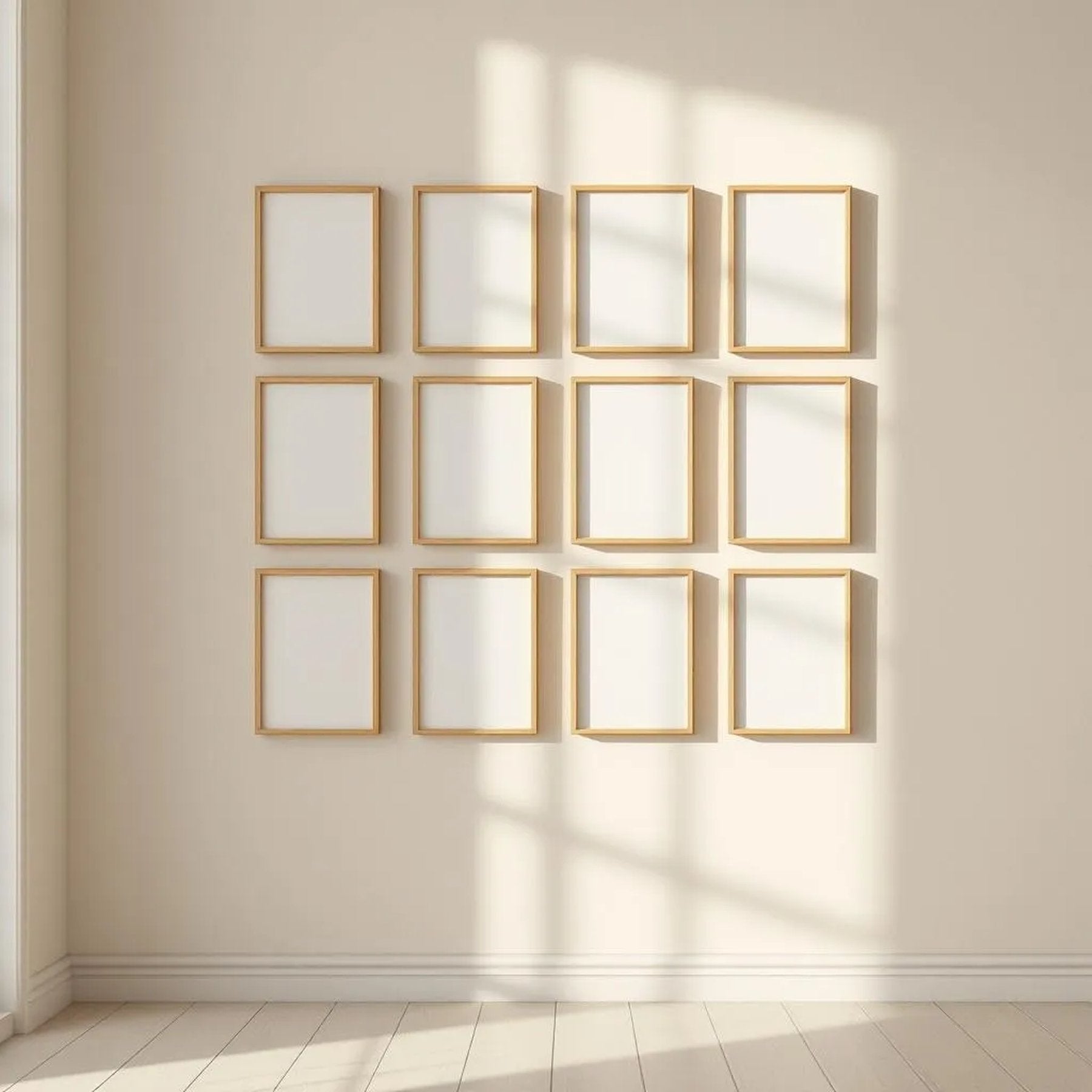 Frame Wall Art Mockup — Plain Square Frame Portrait 2:3 — Perspective View — #01315 | MockupBulk