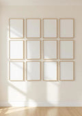 Frame High-Res Frame Mockup — Raw Pine Frame Portrait 2:3 — Perspective View — #01317 | MockupBulk