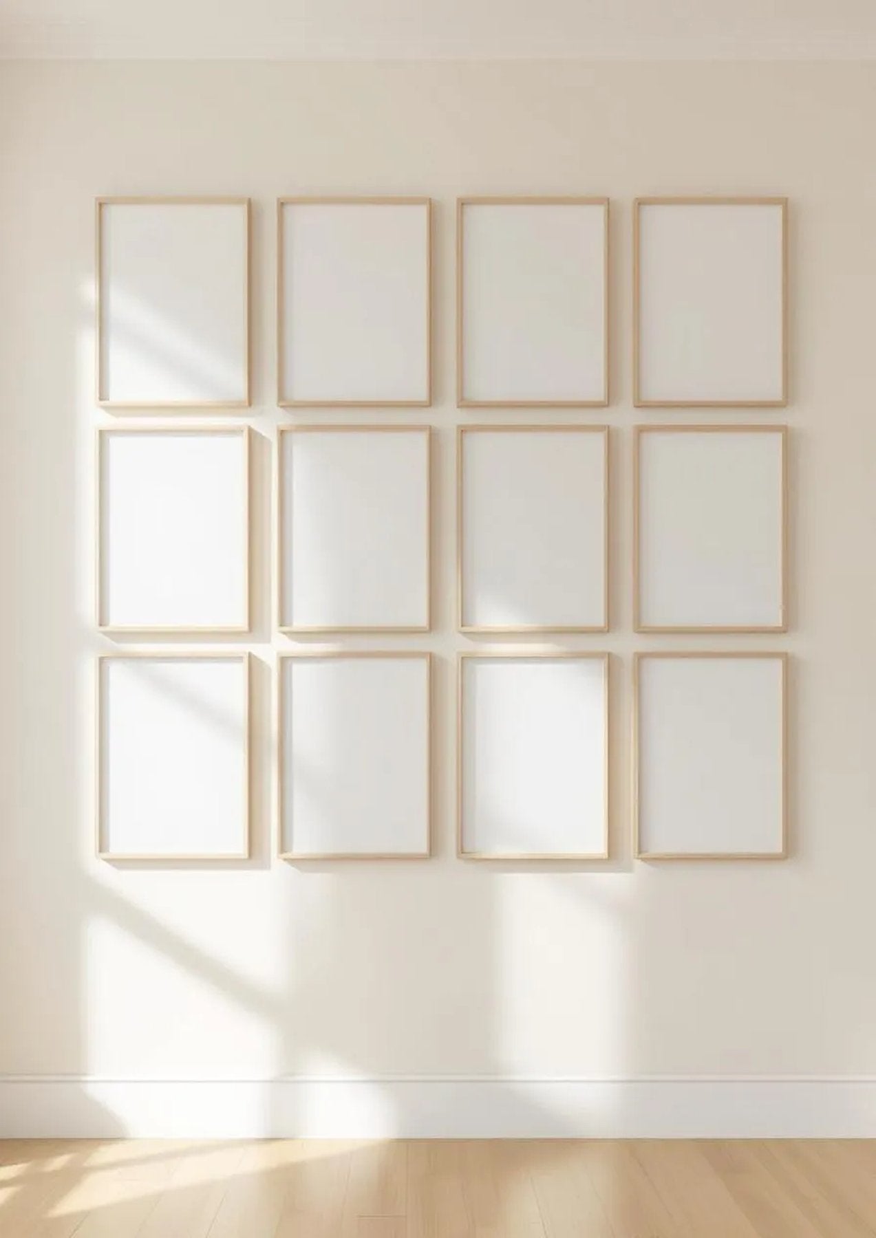 Frame High-Res Frame Mockup — Raw Pine Frame Portrait 2:3 — Perspective View — #01317 | MockupBulk