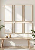 Frame Frame Display Mockup — Raw Pine Frame Portrait 2:3 — Perspective View — #01320 | MockupBulk