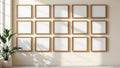 Frame Frame Display Mockup — Raw Pine Frame Landscape 11x14 — Perspective View — #01322 | MockupBulk