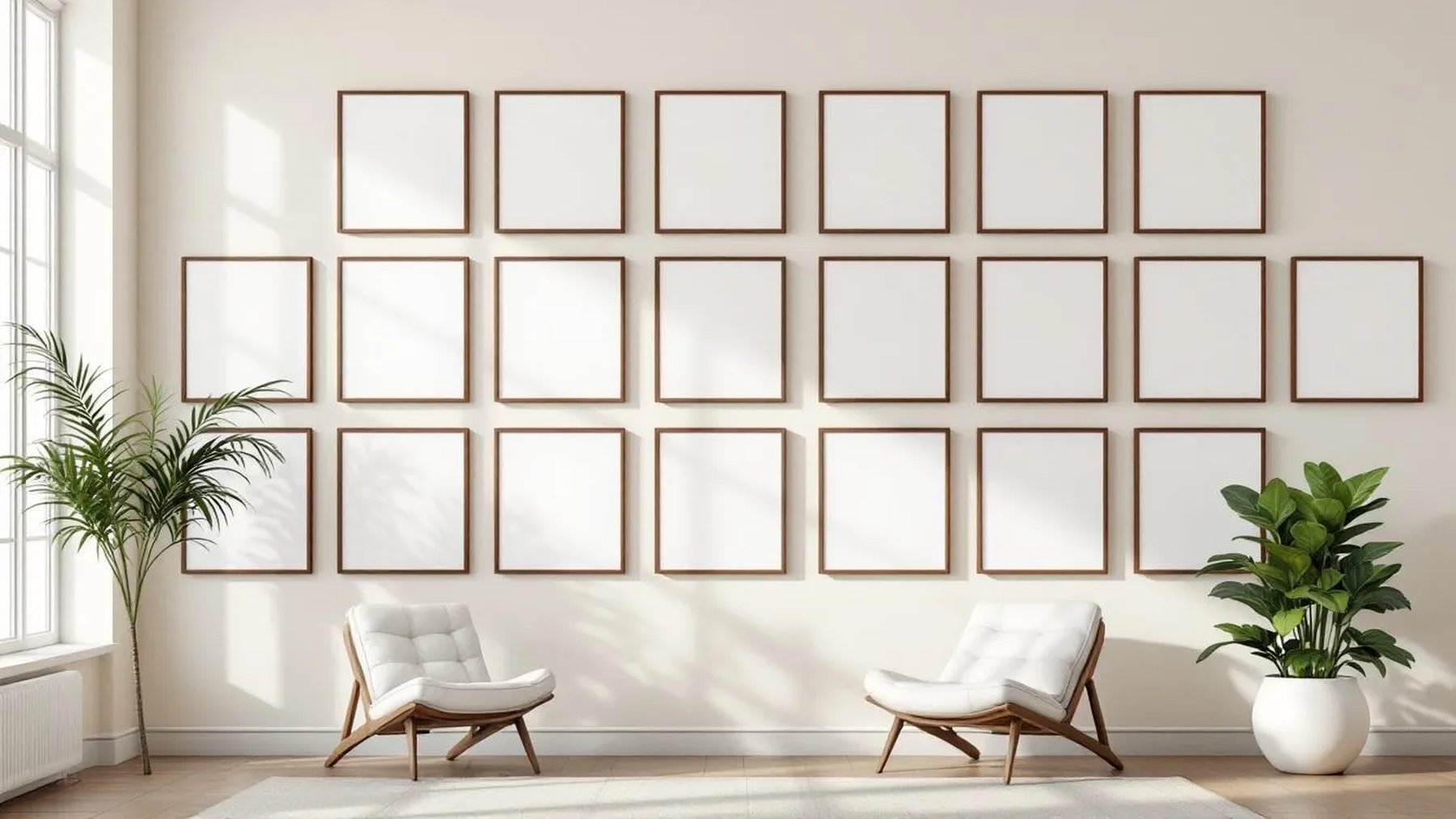 Frame Wall Art Mockup — Espresso Frame Portrait 2:3 — Perspective View — #01325 | MockupBulk