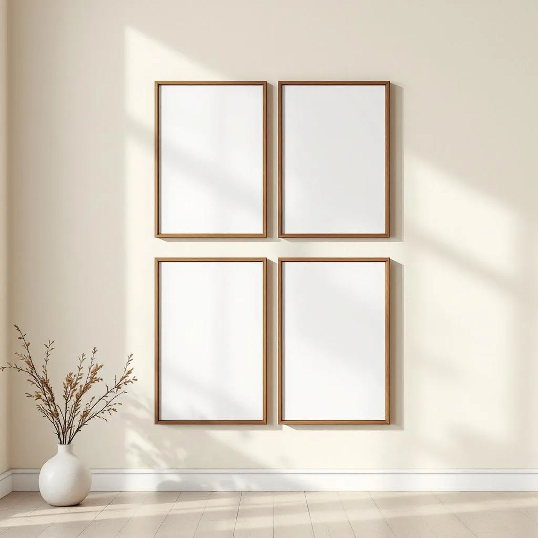 Frame Room Scene Mockup — Plain Square Frame Square 1:1 — Perspective View — #01336 | MockupBulk