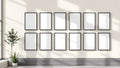 Frame High-Res Frame Mockup — Espresso Frame Square 1:1 — Perspective View — #01337 | MockupBulk