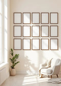Frame Editorial Room Mockup — Espresso Frame Portrait 2:3 — Perspective View — #01338 | MockupBulk