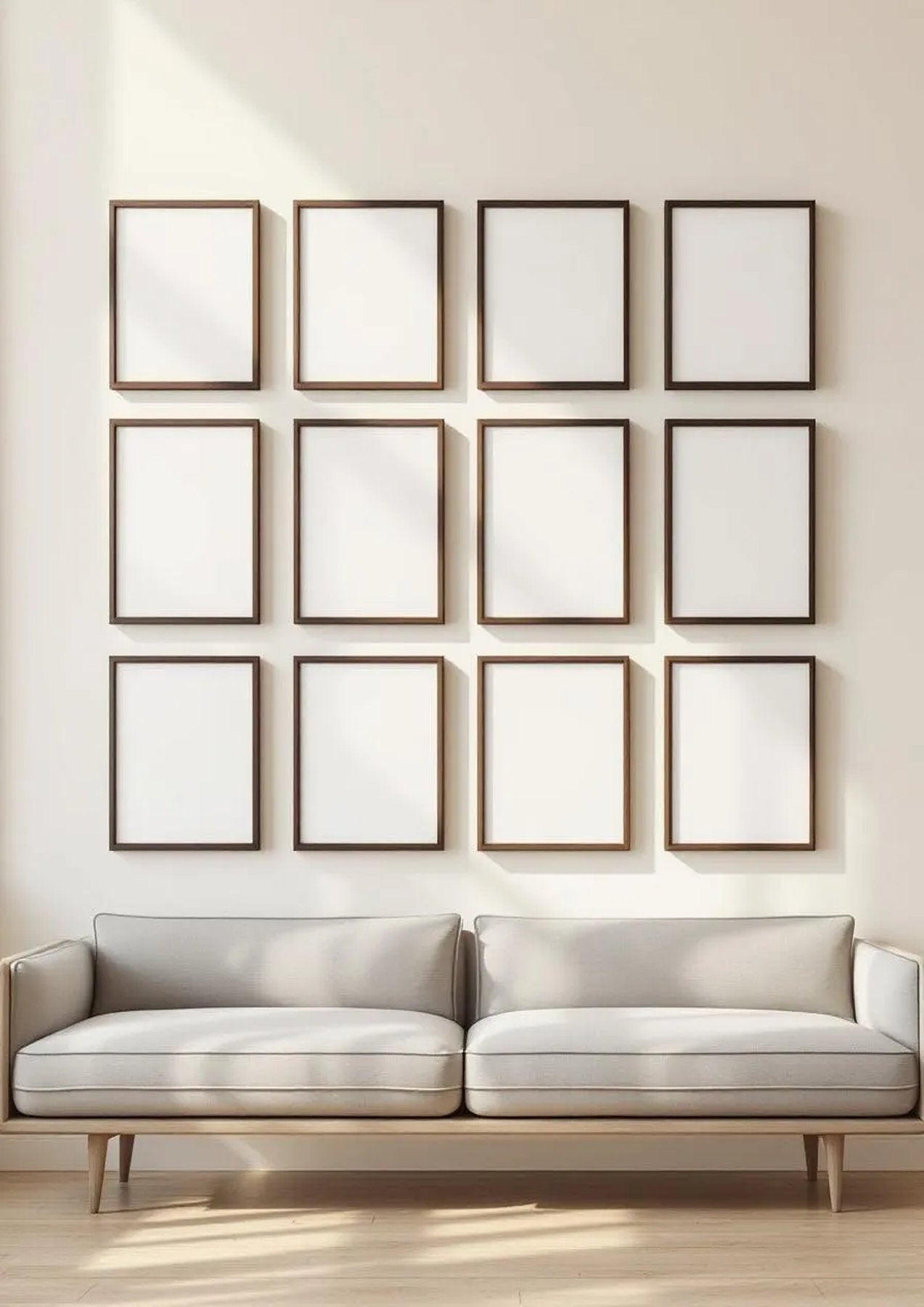 Frame Room Scene Mockup — Espresso Frame Portrait 2:3 — Perspective View — #01344 | MockupBulk