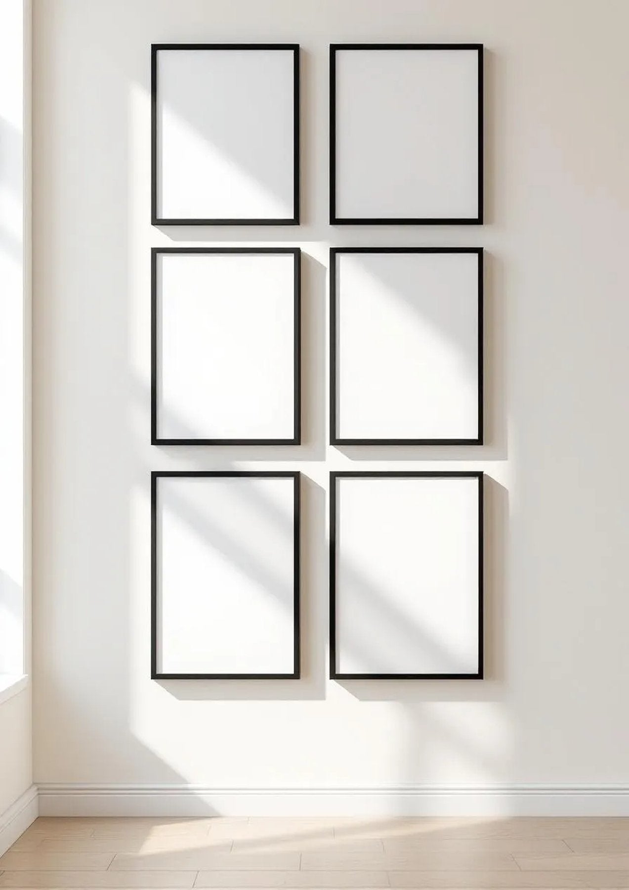 Frame Editorial Room Mockup — Matte Black Frame Portrait 2:3 — Perspective View — #01347 | MockupBulk