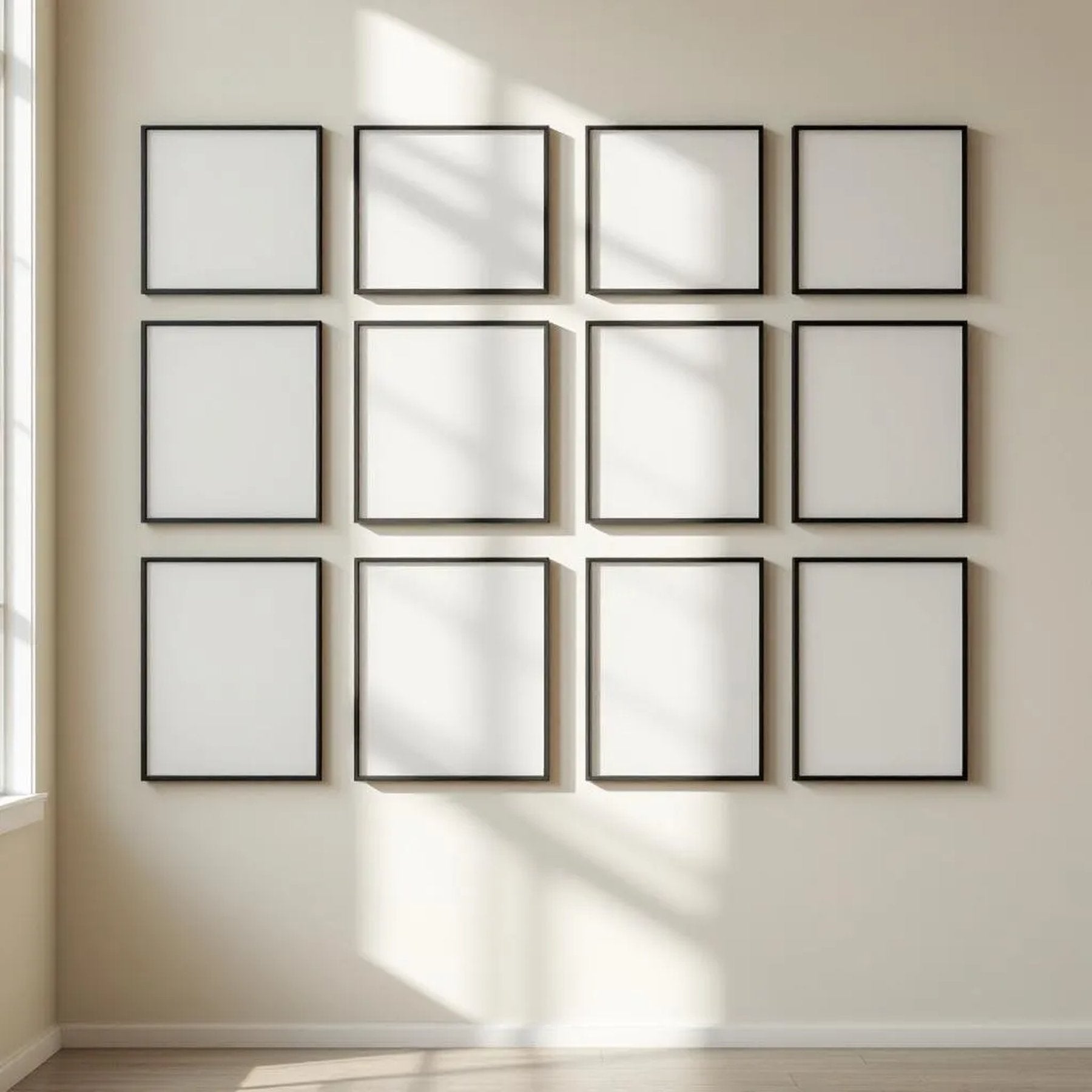 Frame Styled Room Mockup — Plain Square Frame Portrait 2:3 — Perspective View — #01348 | MockupBulk