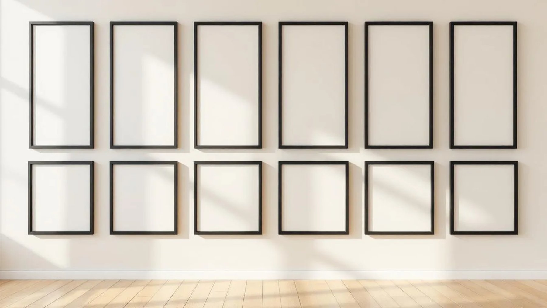 Frame Room Scene Mockup — Matte Black Frame A-Series (A4 / A3) — Perspective View — #01352 | MockupBulk
