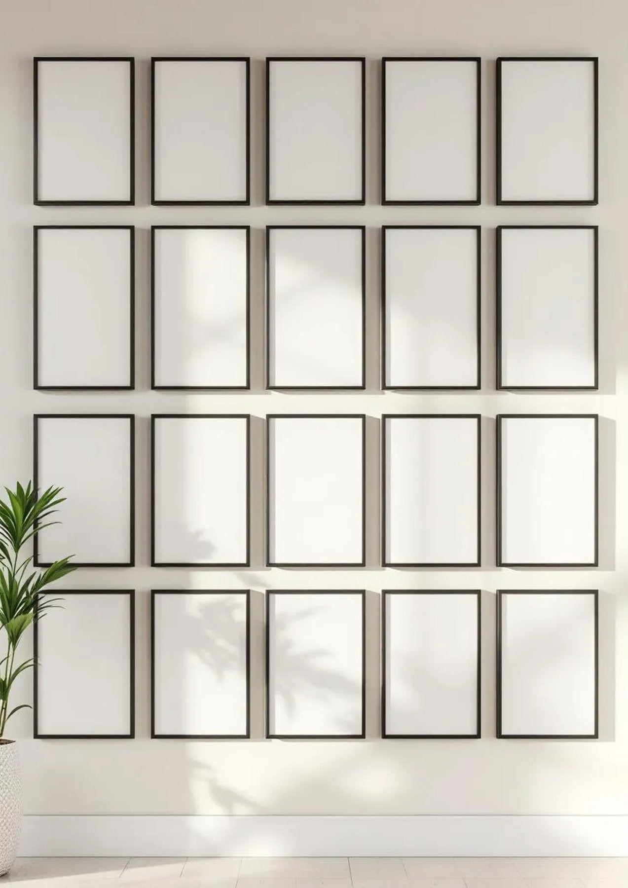 Frame Interior Frame Mockup — Matte Black Frame Portrait 2:3 — Perspective View — #01353 | MockupBulk