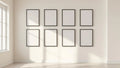 Frame Wall Art Mockup — Matte Black Frame Square 1:1 — Perspective View — #01358 | MockupBulk