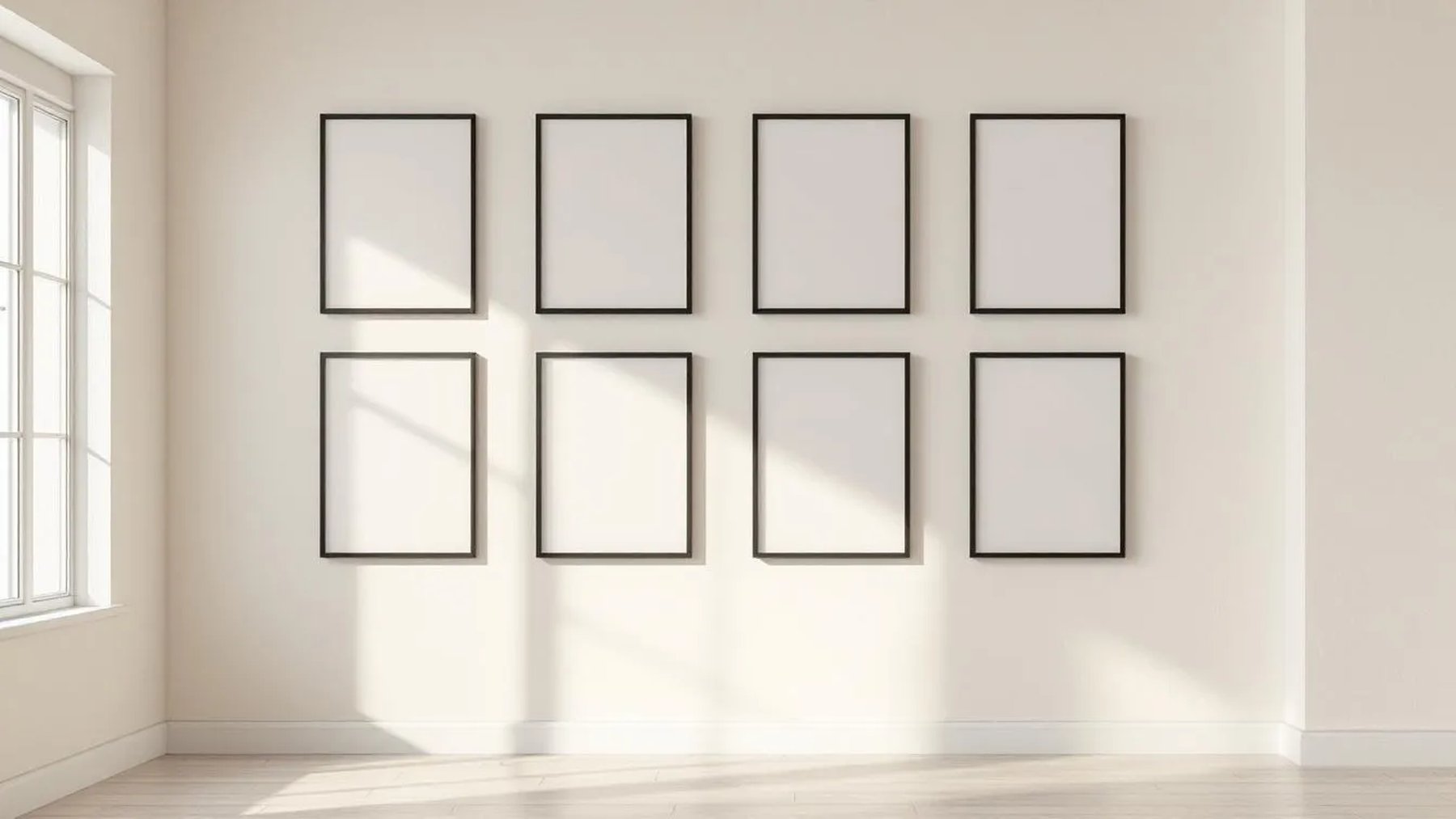Frame Wall Art Mockup — Matte Black Frame Square 1:1 — Perspective View — #01358 | MockupBulk