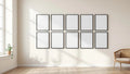 Frame Wall Art Mockup — Matte Black Frame Portrait 4:5 — Perspective View — #01361 | MockupBulk