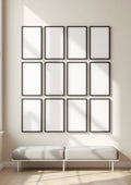 Frame Editorial Room Mockup — Matte Black Frame Portrait 2:3 — Perspective View — #01362 | MockupBulk