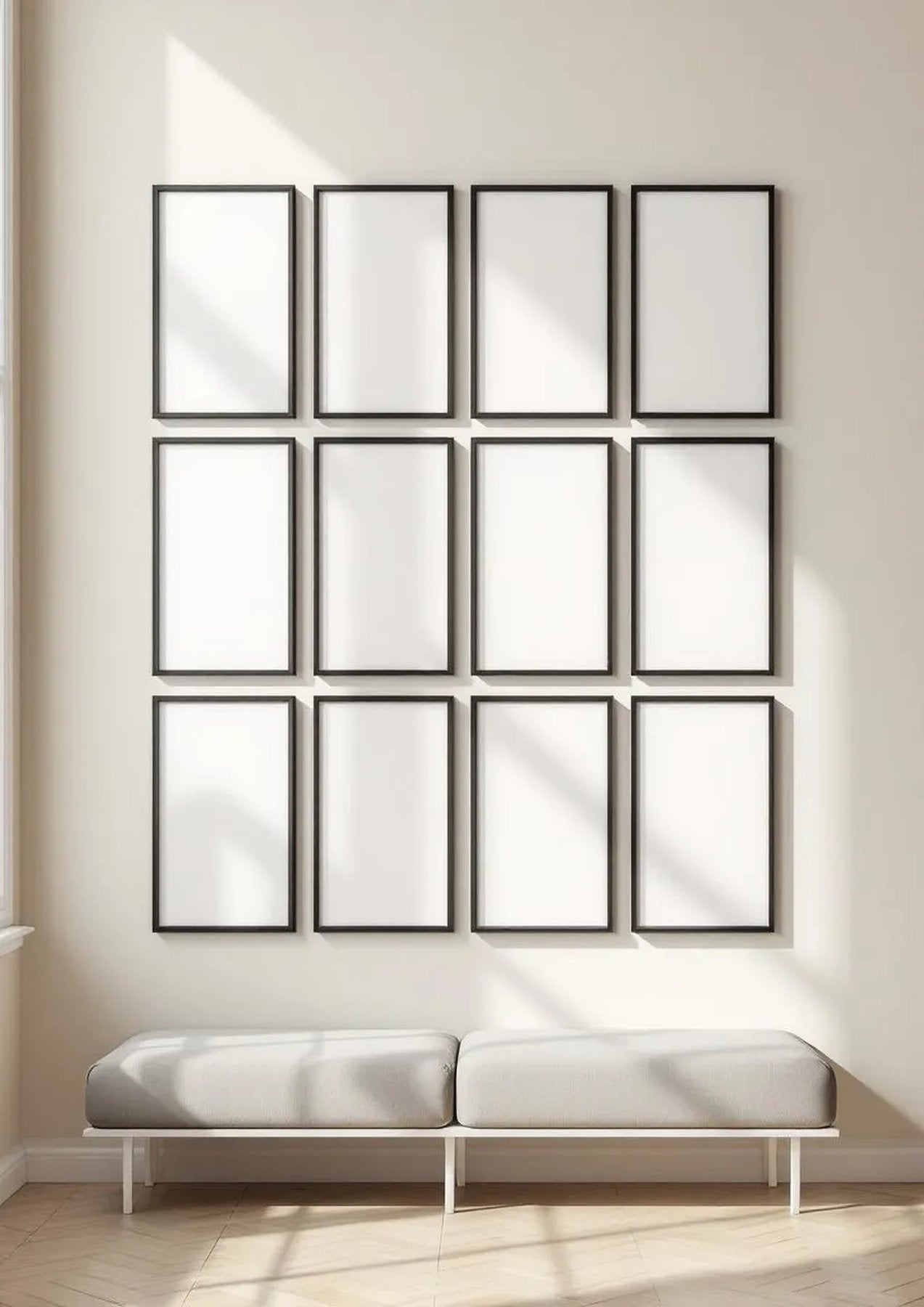 Frame Editorial Room Mockup — Matte Black Frame Portrait 2:3 — Perspective View — #01362 | MockupBulk
