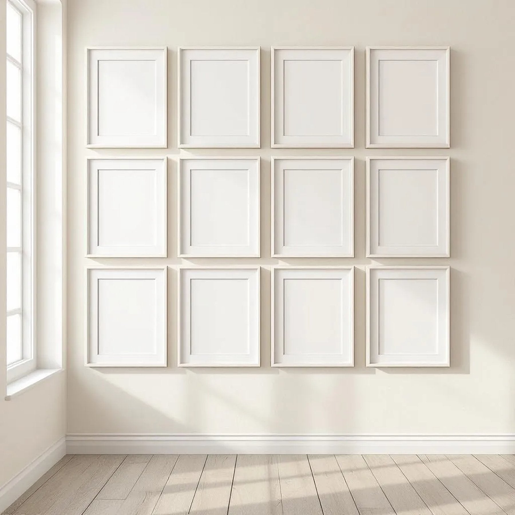 Frame Interior Frame Mockup — Plain Square Frame Portrait 2:3 — Perspective View — #01366 | MockupBulk