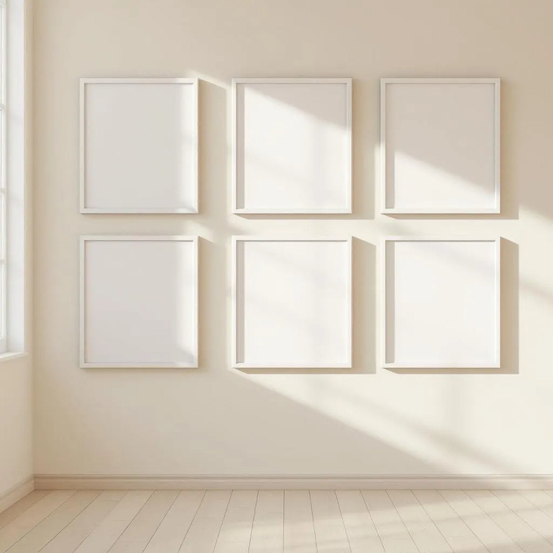 Frame Editorial Room Mockup — Plain Square Frame Portrait 4:5 — Perspective View — #01372 | MockupBulk