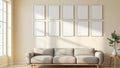 Frame Room Scene Mockup — White Frame Square 1:1 — Perspective View — #01373 | MockupBulk