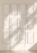 Frame Editorial Room Mockup — White Frame Landscape 3:4 — Perspective View — #01374 | MockupBulk
