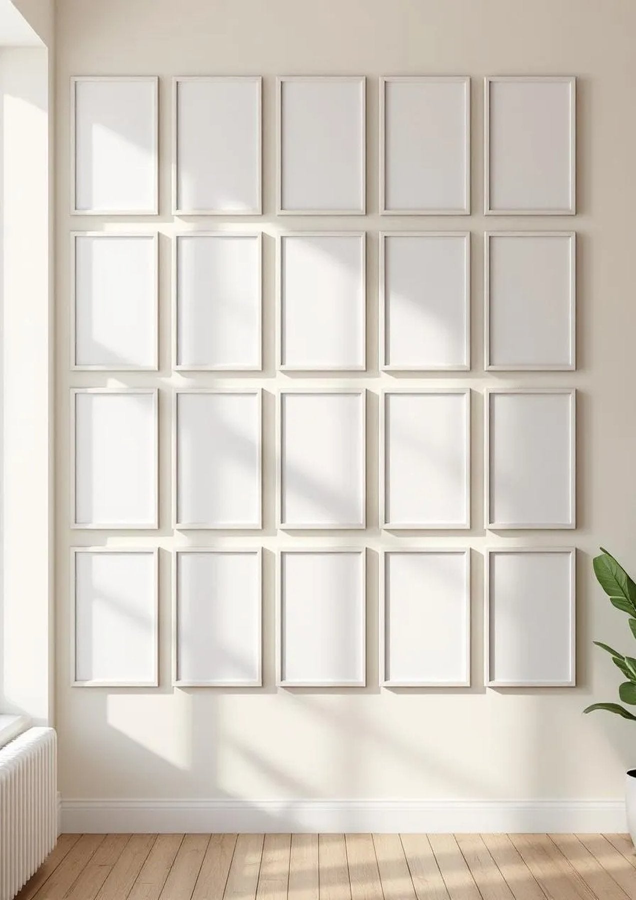 Frame Room Scene Mockup — White Frame Portrait 2:3 — Perspective View — #01377 | MockupBulk