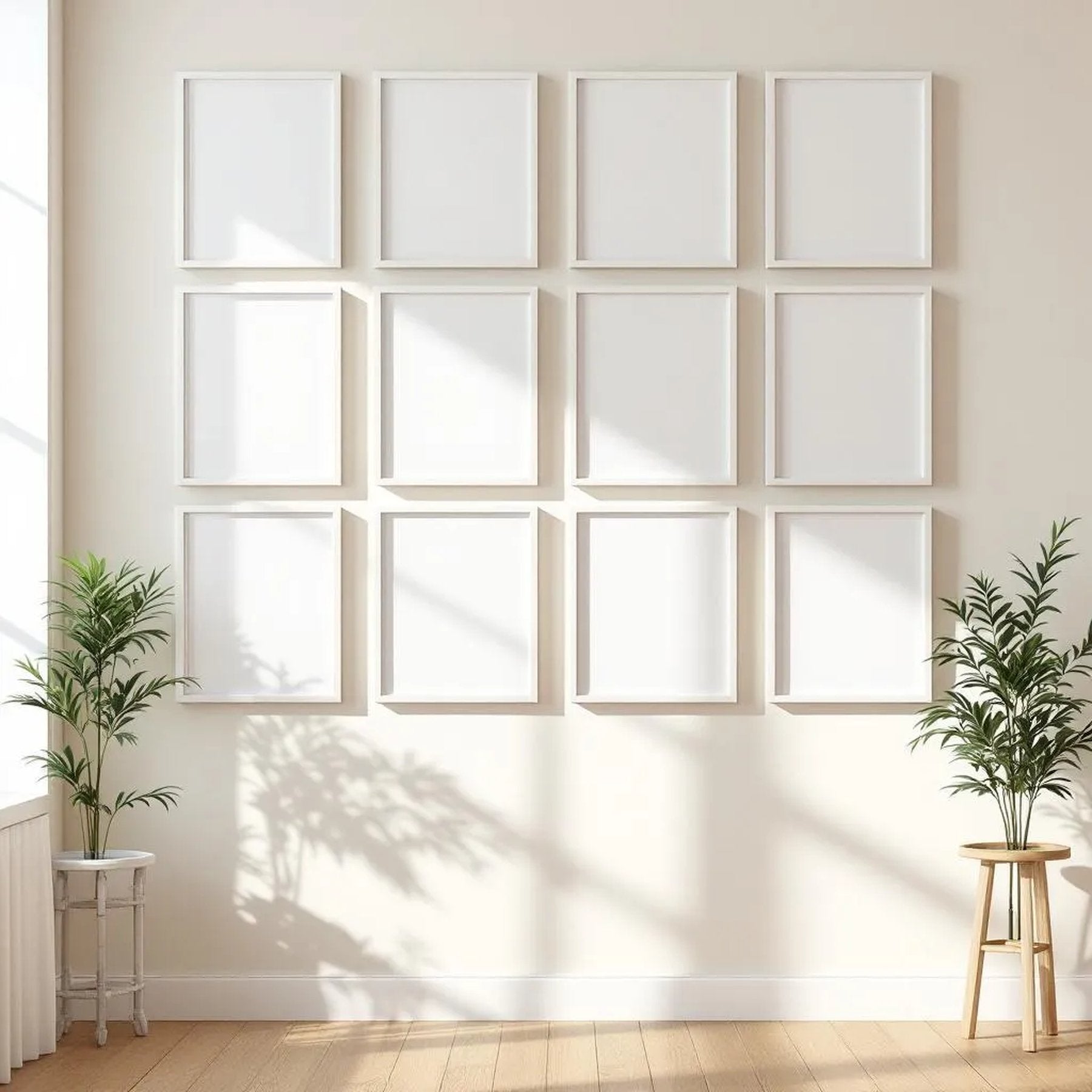 Frame Editorial Room Mockup — Plain Square Frame Portrait 2:3 — Perspective View — #01378 | MockupBulk