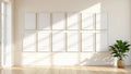 Frame Premium Interior Mockup — White Frame Square 1:1 — Perspective View — #01379 | MockupBulk