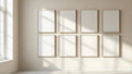 Frame Interior Frame Mockup — White Frame Portrait 2:3 — Perspective View — #01382 | MockupBulk