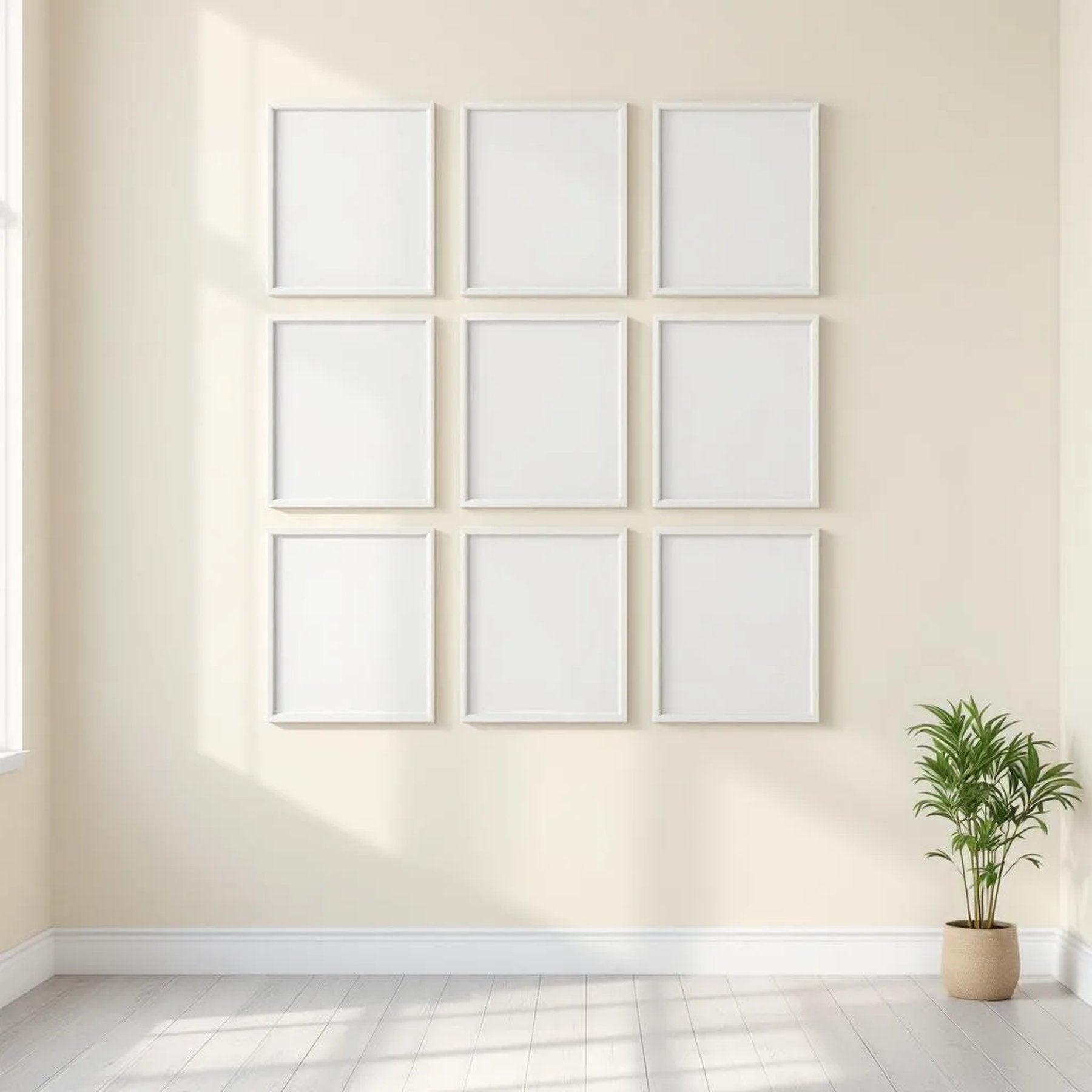 Frame Professional Frame Mockup — Plain Square Frame Portrait 2:3 — Perspective View — #01384 | MockupBulk