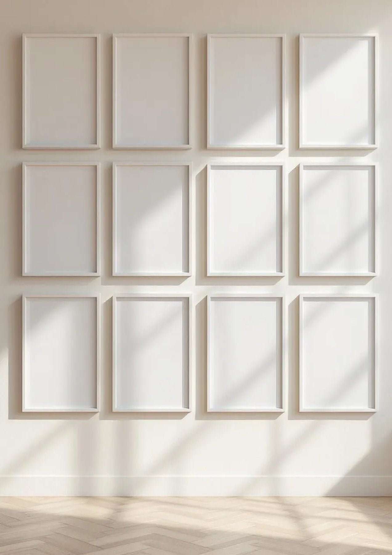 Frame High-Res Frame Mockup — White Frame Portrait 2:3 — Perspective View — #01386 | MockupBulk