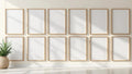 Frame Styled Room Mockup — Natural Oak Frame Square 1:1 — Perspective View — #01400 | MockupBulk