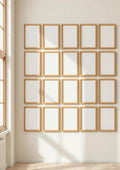 Frame Room Scene Mockup — Natural Oak Frame Portrait 2:3 — Perspective View — #01401 | MockupBulk