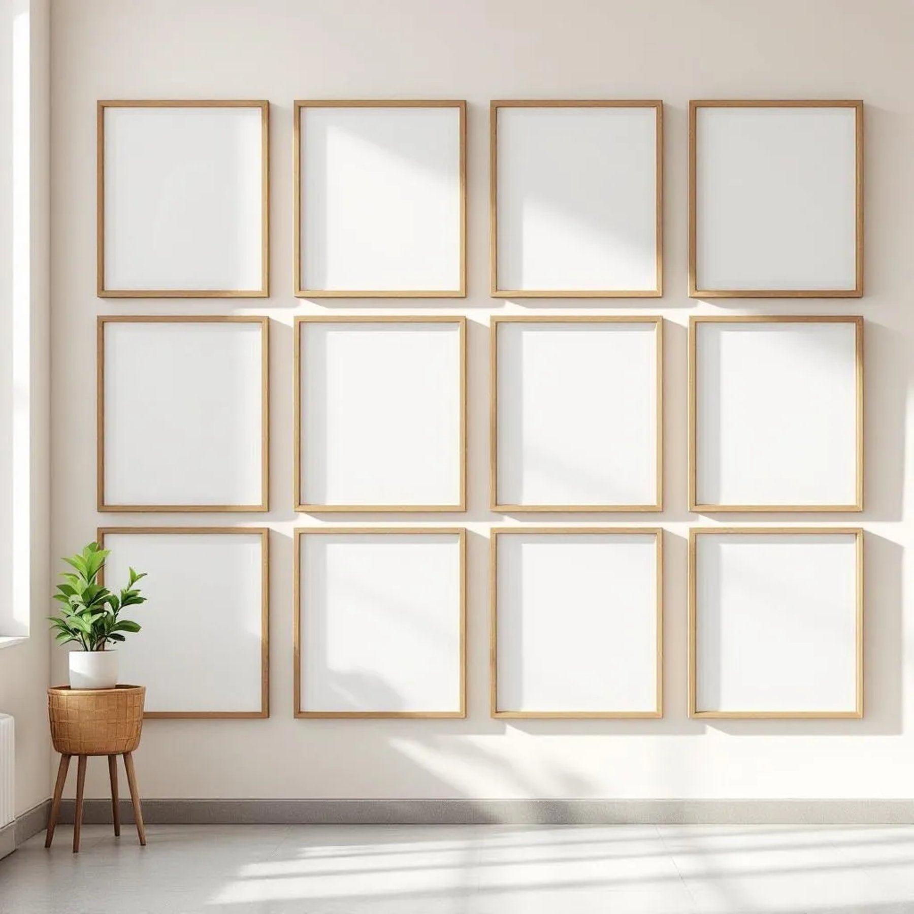 Frame Wall Art Mockup — Plain Square Frame Portrait 2:3 — Perspective View — #01402 | MockupBulk