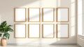 Frame Wall Art Mockup — Natural Oak Frame Portrait 4:5 — Perspective View — #01403 | MockupBulk