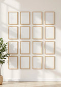 Frame Interior Frame Mockup — Natural Oak Frame Portrait 2:3 — Perspective View — #01404 | MockupBulk