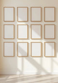 Frame Frame Display Mockup — Natural Oak Frame Portrait 2:3 — Perspective View — #01407 | MockupBulk