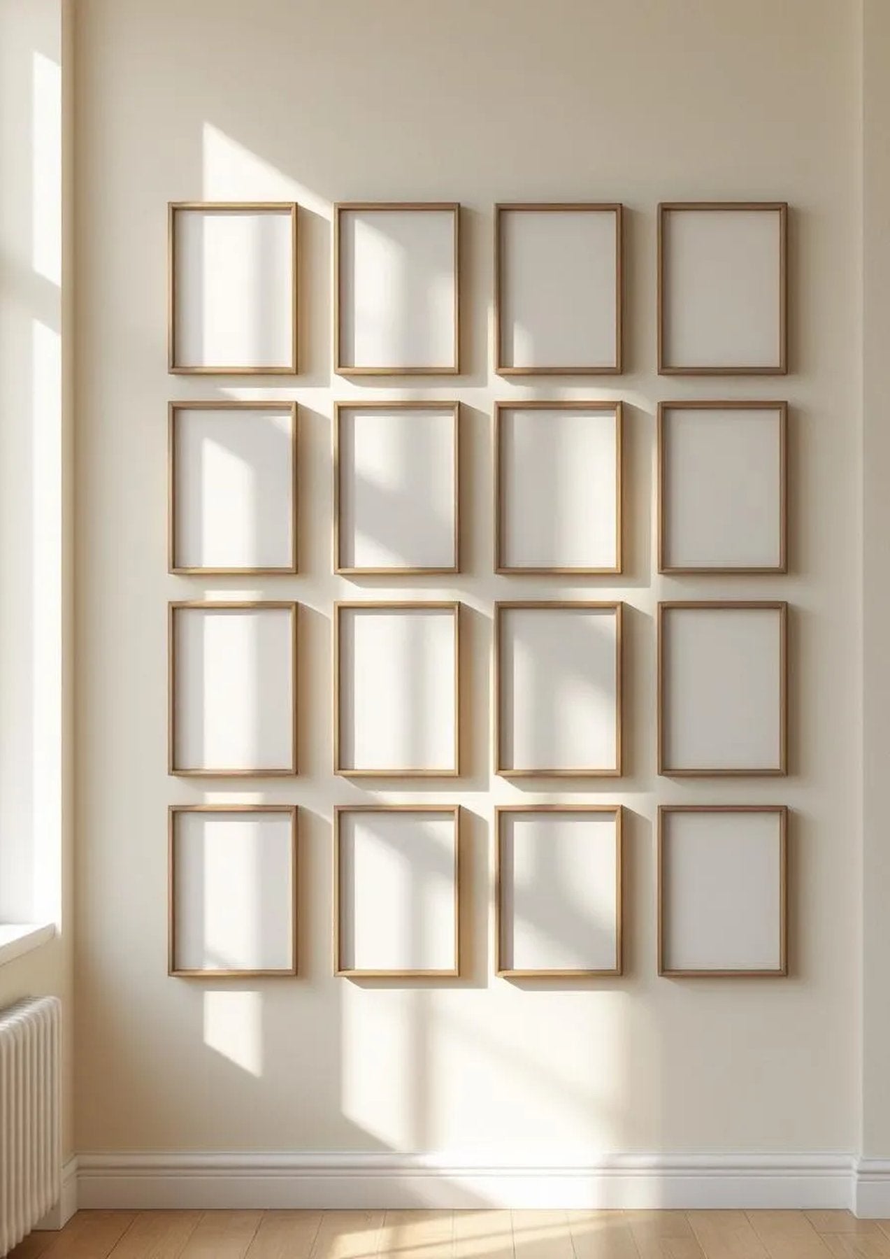 Frame Premium Interior Mockup — Walnut Frame Portrait 2:3 — Perspective View — #01413 | MockupBulk