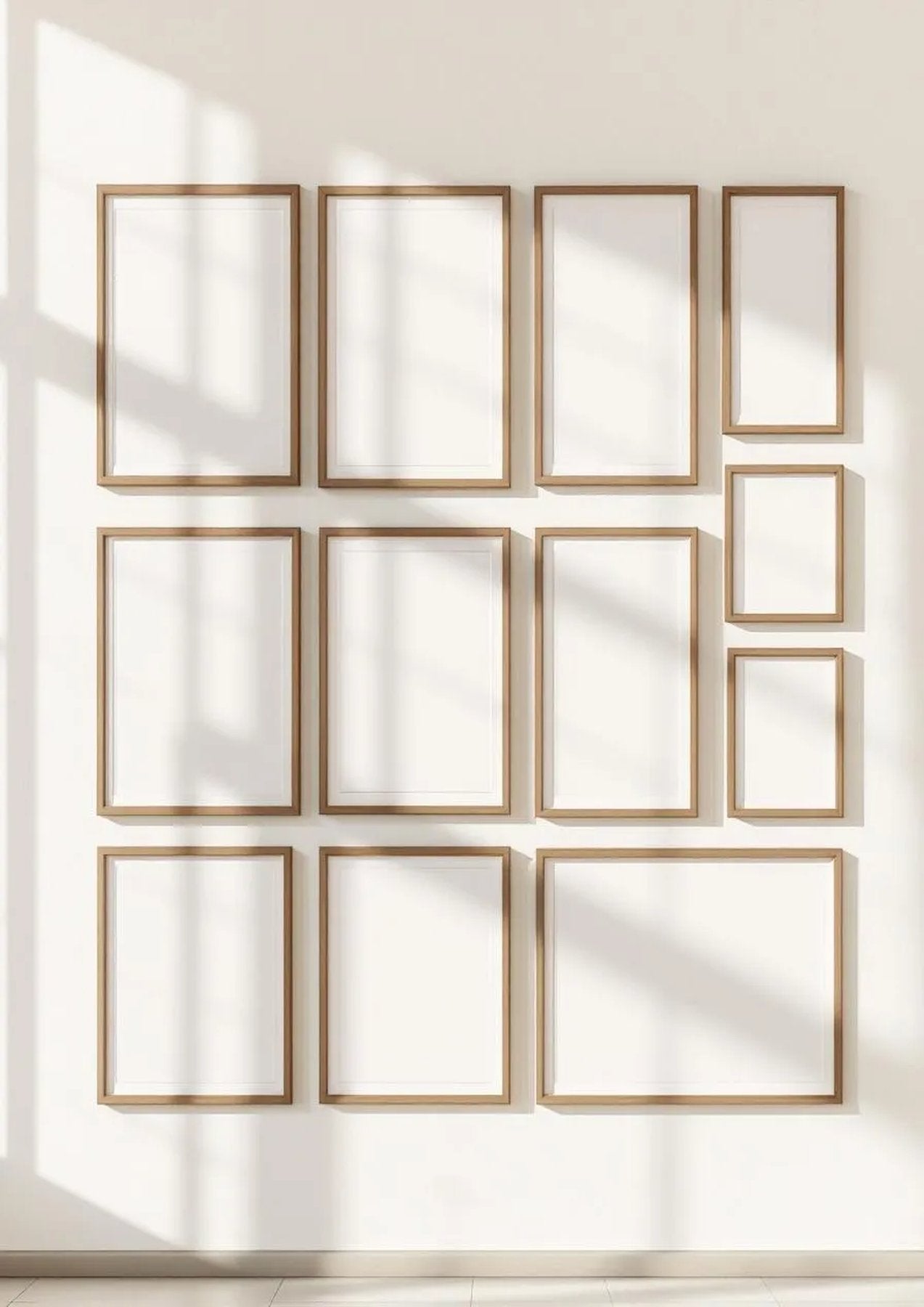 Frame Styled Room Mockup — Walnut Frame Portrait 2:3 — Perspective View — #01416 | MockupBulk