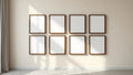 Frame Editorial Room Mockup — Walnut Frame Square 1:1 — Perspective View — #01418 | MockupBulk