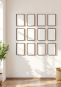 Frame Wall Art Mockup — Walnut Frame Portrait 2:3 — Perspective View — #01419 | MockupBulk