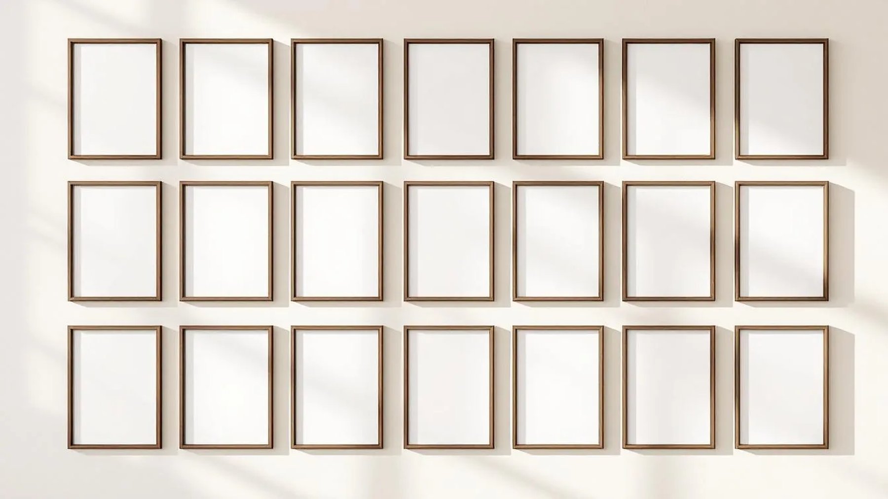 Frame Frame Display Mockup — Walnut Frame Square 1:1 — Perspective View — #01424 | MockupBulk