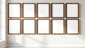 Frame Editorial Room Mockup — Walnut Frame Square 1:1 — Perspective View — #01427 | MockupBulk