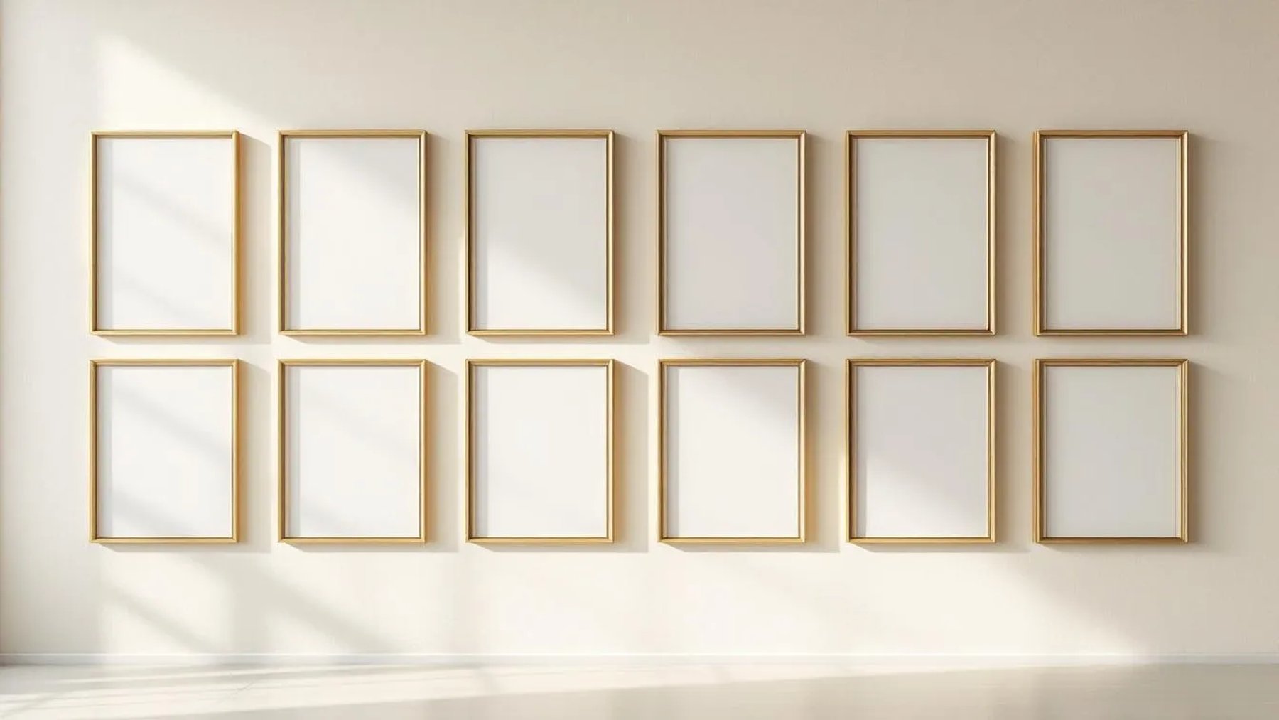 Frame Professional Frame Mockup — Gold Frame Square 1:1 — Perspective View — #01433 | MockupBulk