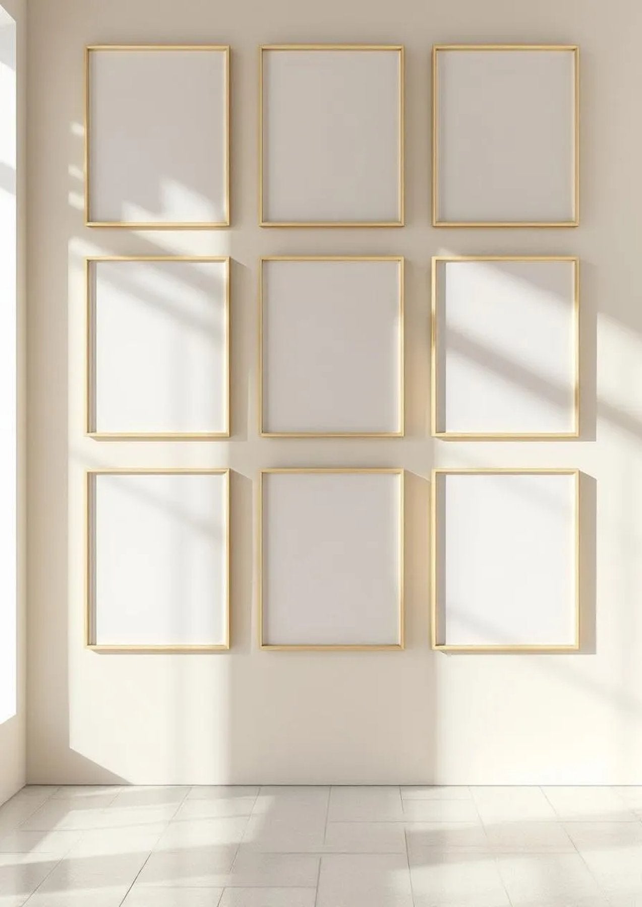 Frame Professional Frame Mockup — Gold Frame Portrait 2:3 — Perspective View — #01434 | MockupBulk