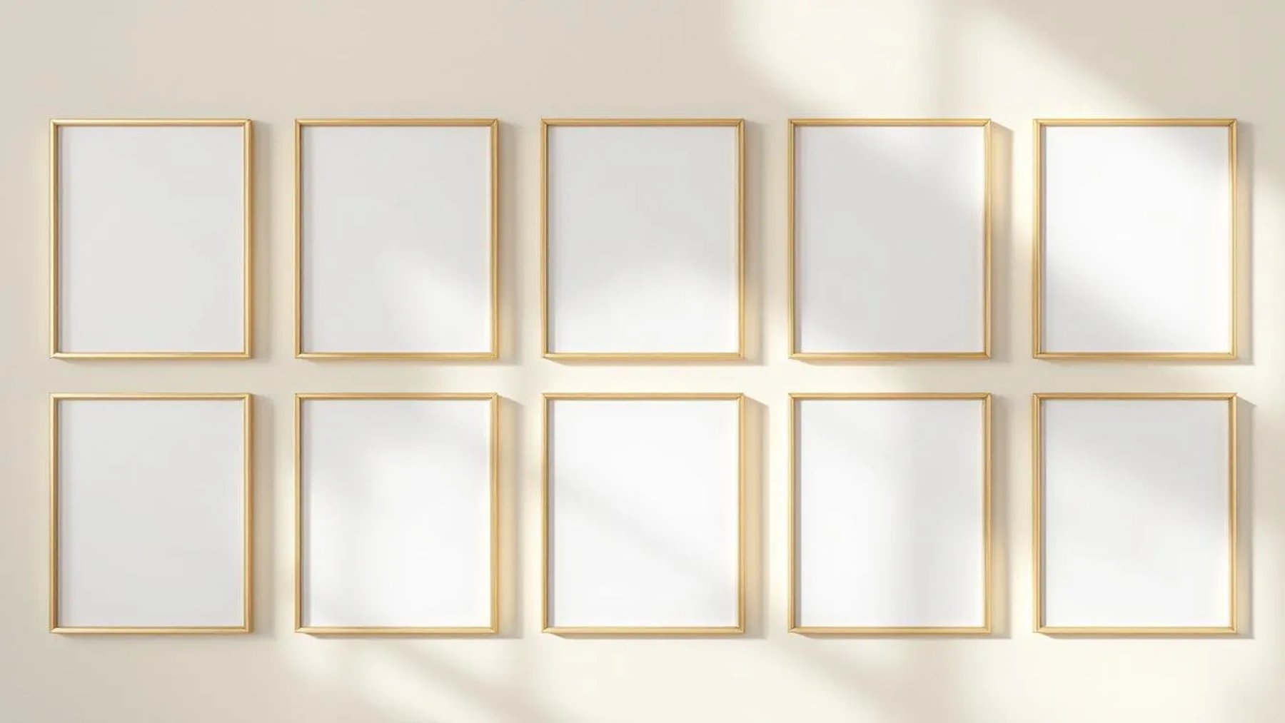 Frame Styled Room Mockup — Gold Frame Square 1:1 — Perspective View — #01436 | MockupBulk